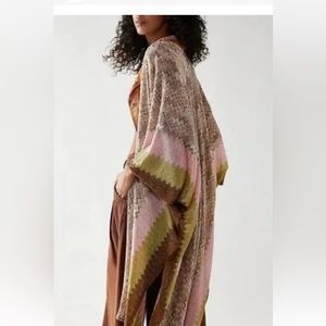 Free People NWT Cairo Shimmer Kimono Color Sand Sz OS. Missoni inspired.